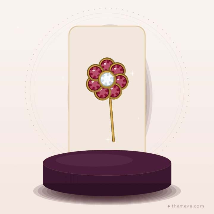 Ruby Flower Nose Pin