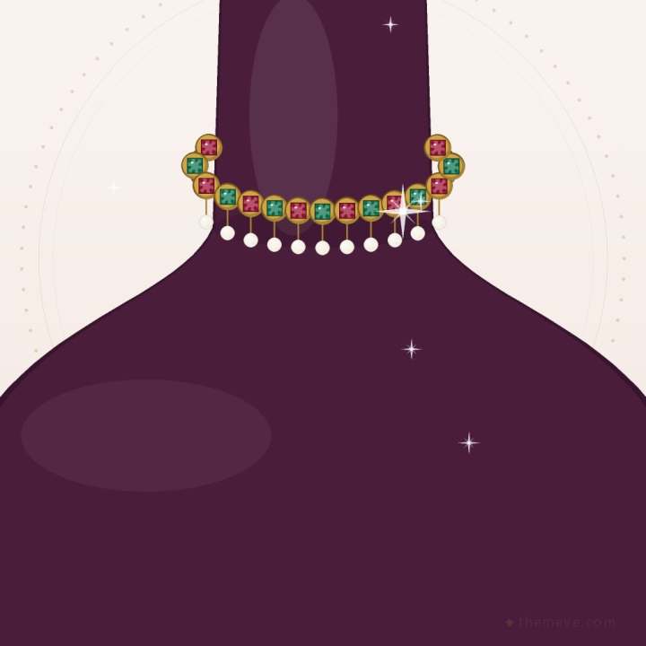 Kundan Choker — Ruby & Emerald